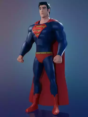 Cartoon Superman henry cavill 3D model in blender Low-poly