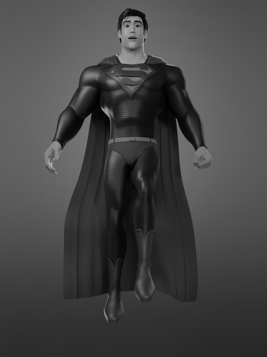 Cartoon Superman henry cavill 3D model in blender Low-poly Low-poly 3D model_10