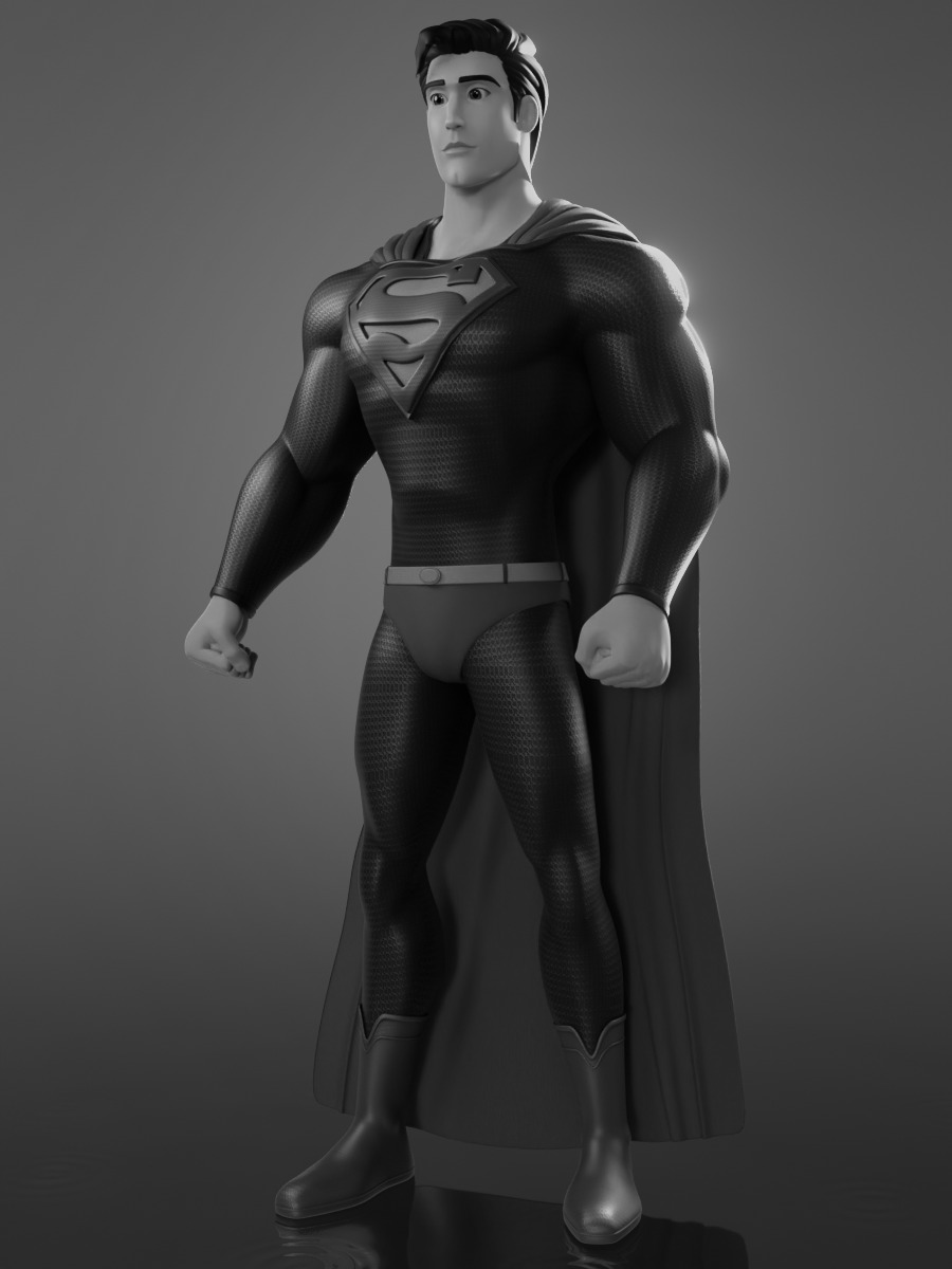 Cartoon Superman henry cavill 3D model in blender Low-poly Low-poly 3D model_4