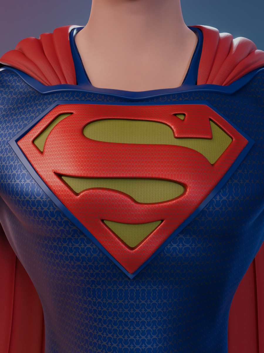 Cartoon Superman henry cavill 3D model in blender Low-poly Low-poly 3D model_13