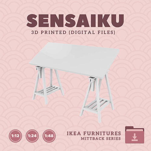 3 MITTBACK LAGKAPTEN Desk 3 Dollhouse - IKEA - 3D Print 3D print model