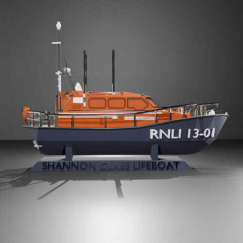 Shannon Class Lifeboat RNLI 13-01 1 72 Scale  3D Printing Ship 3D print model