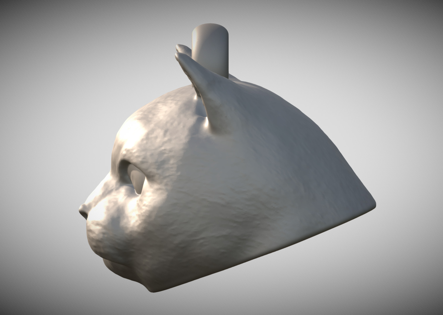 British Shorthair cat head key ring for 3D printing 3D print model_2