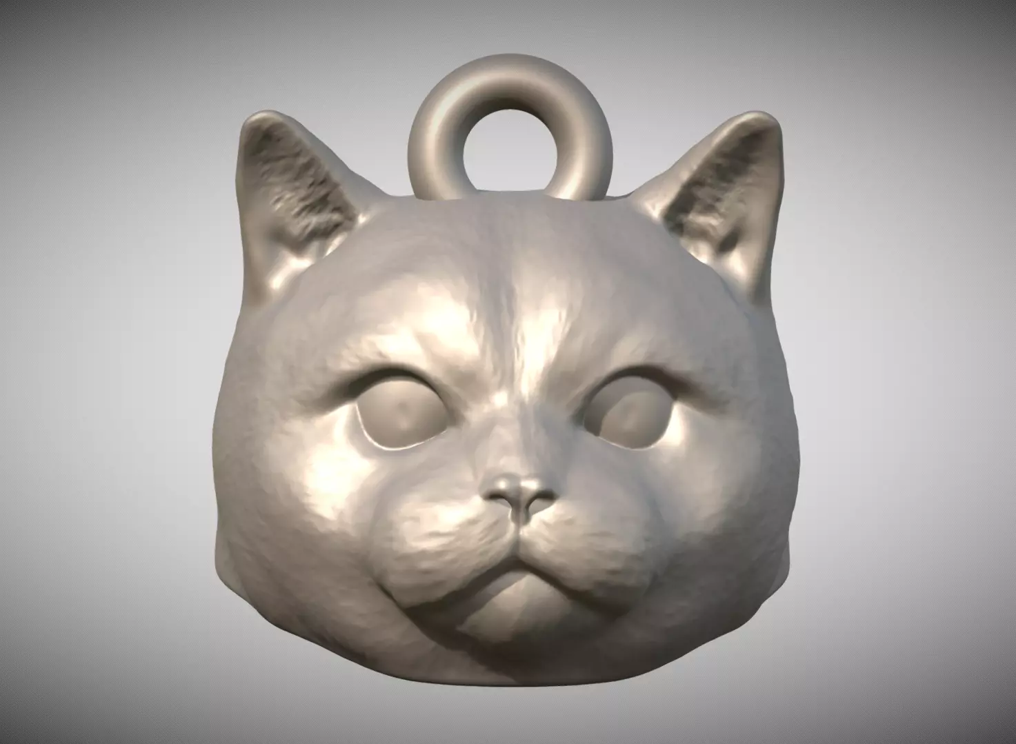 British Shorthair cat head key ring for 3D printing 3D print model_0