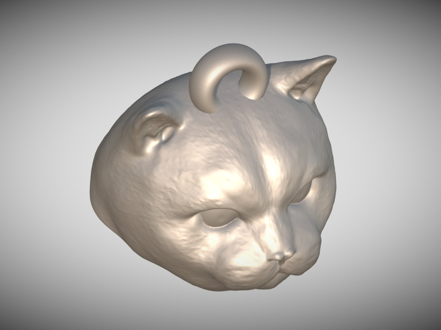 British Shorthair cat head key ring for 3D printing 3D print model_7