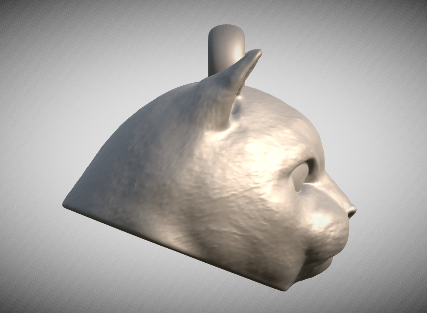 British Shorthair cat head key ring for 3D printing 3D print model_5