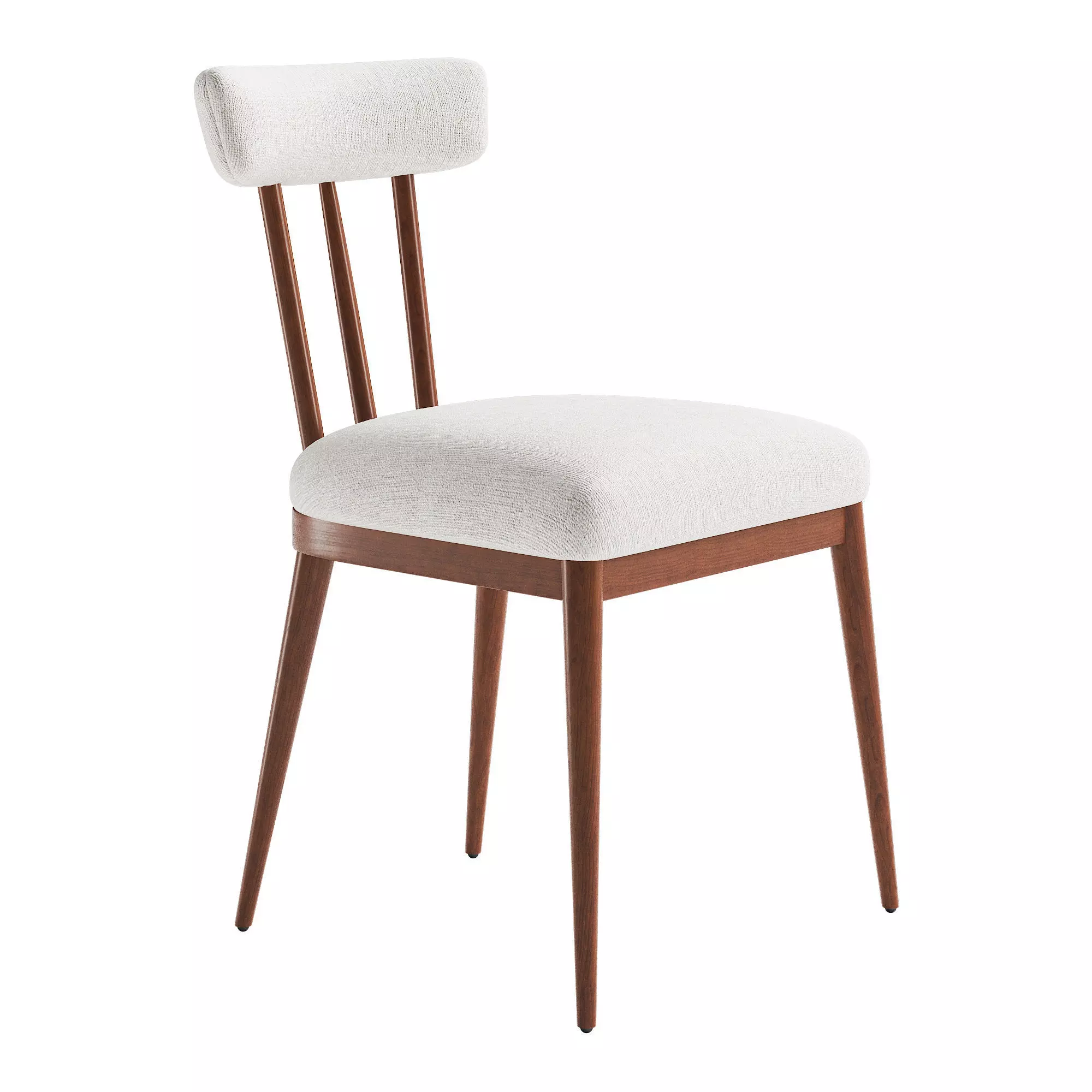 Arcos Oak Wood and Ivory Upholstered Dining Chair 3D model