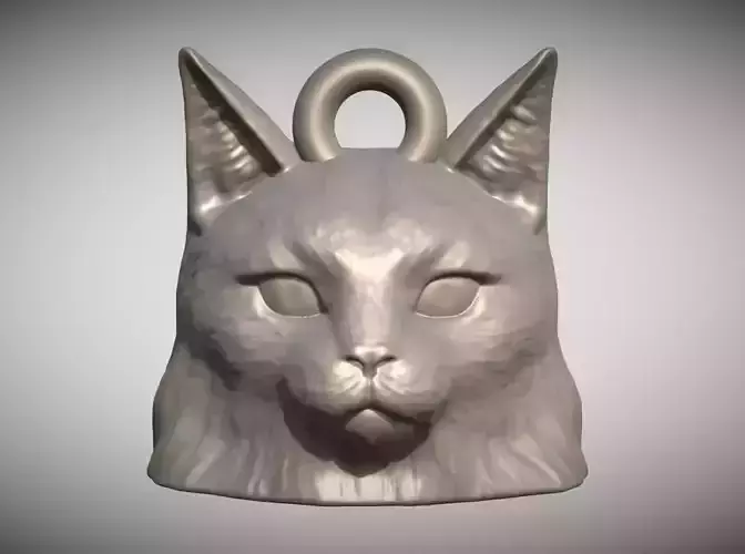 Norwegian Forest cat head key ring for 3D printing