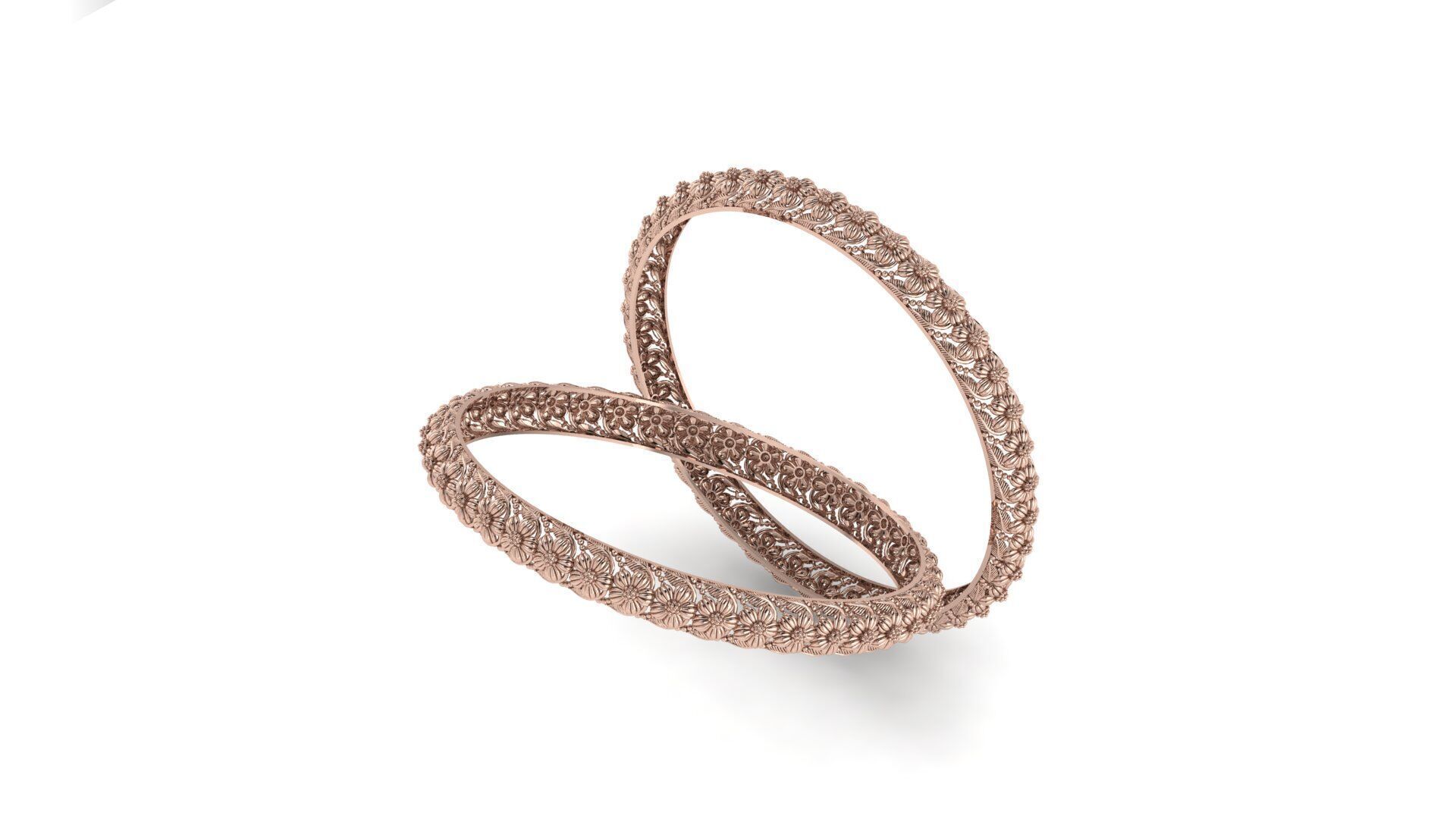 Flower Leaf Bangle Small 3D print model_14