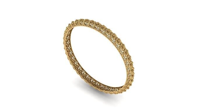 Flower Leaf Bangle Small 3D print model