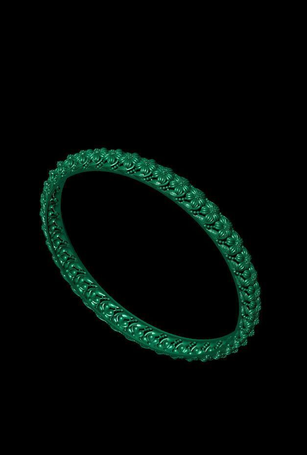 Flower Leaf Bangle Small 3D print model_15