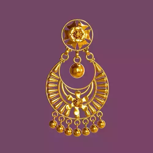Dripping Drop in Crescent Golden Earring Luxury Jewelry 