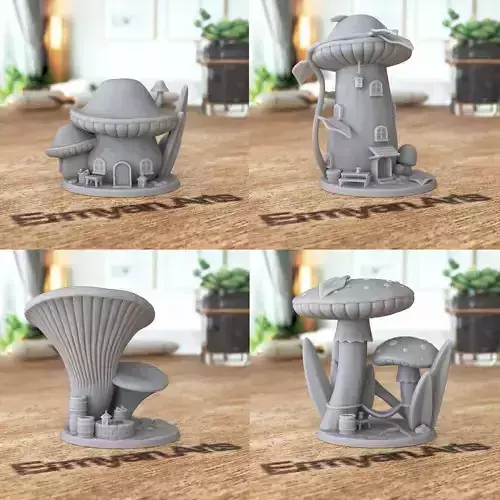 Mushroom Cottage Full Pack 3D print model