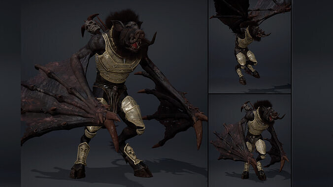 Thunder Swordman Wing2 Low-poly 3D model