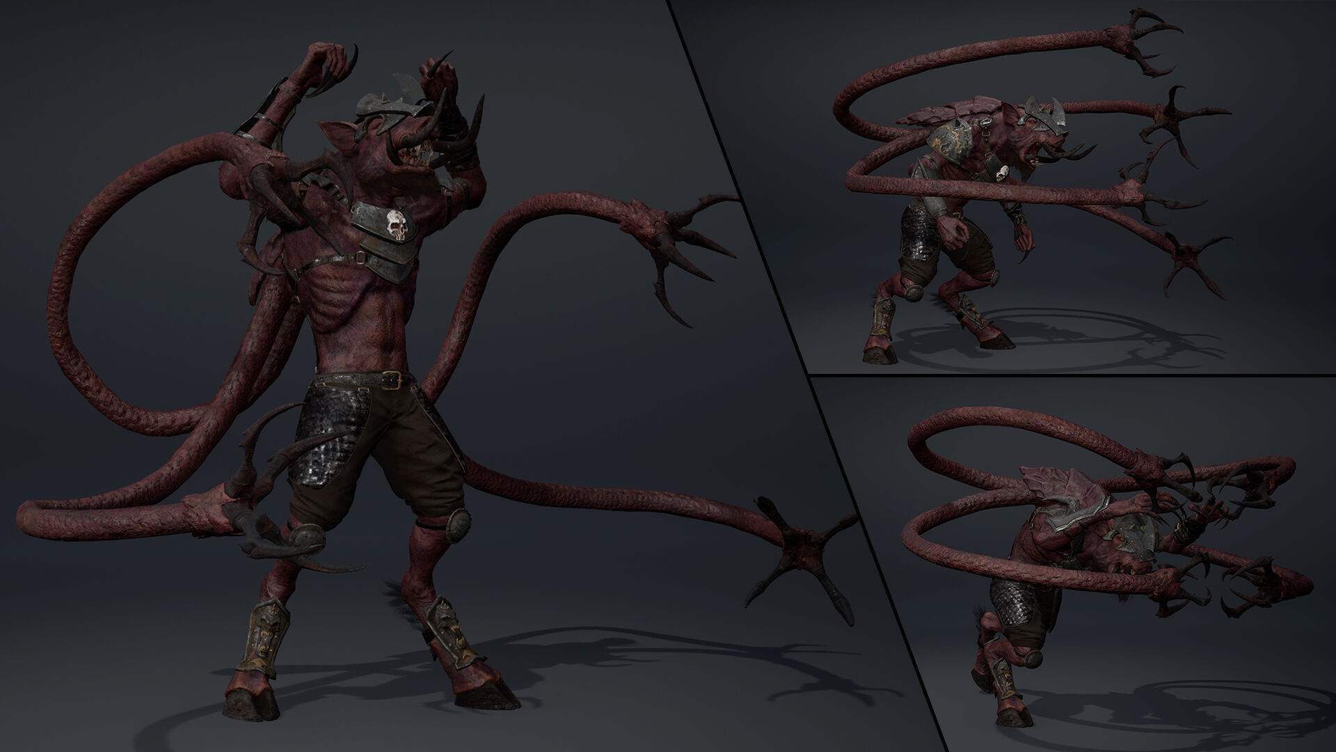 Swordman Swordman Tentacle Low-poly 3D model_7