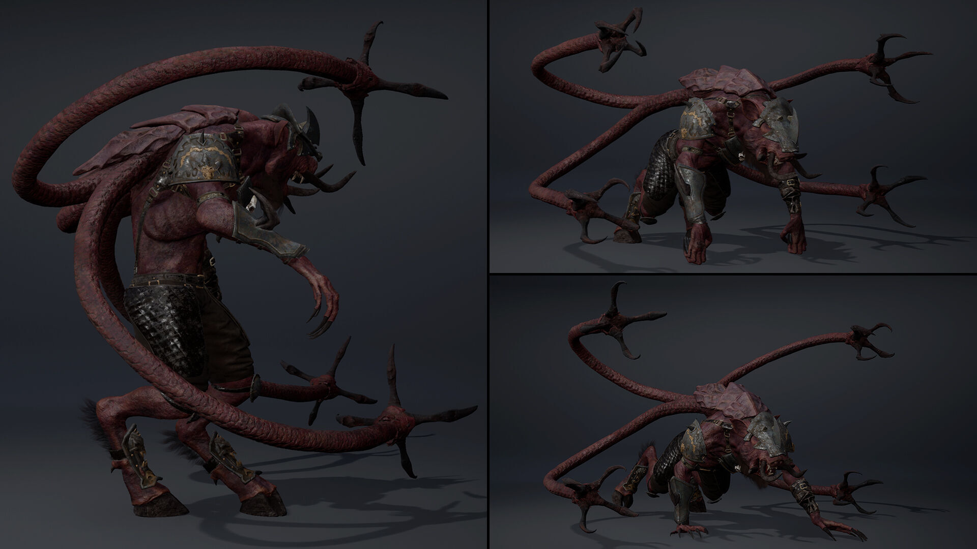 Swordman Swordman Tentacle Low-poly 3D model_9