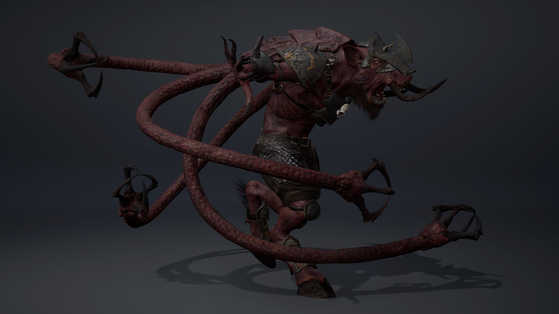 Swordman Swordman Tentacle Low-poly 3D model_10