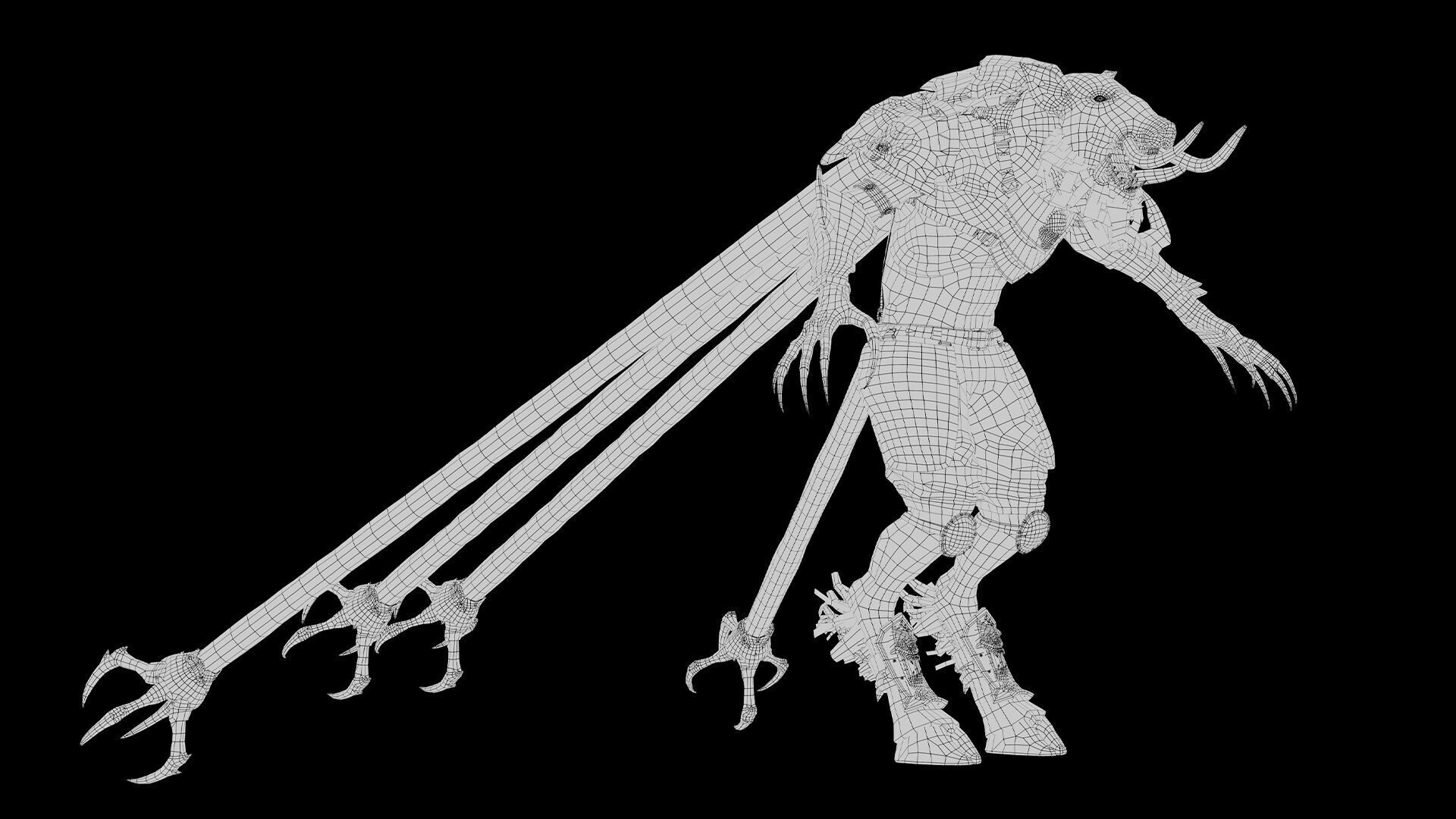 Swordman Swordman Tentacle Low-poly 3D model_19