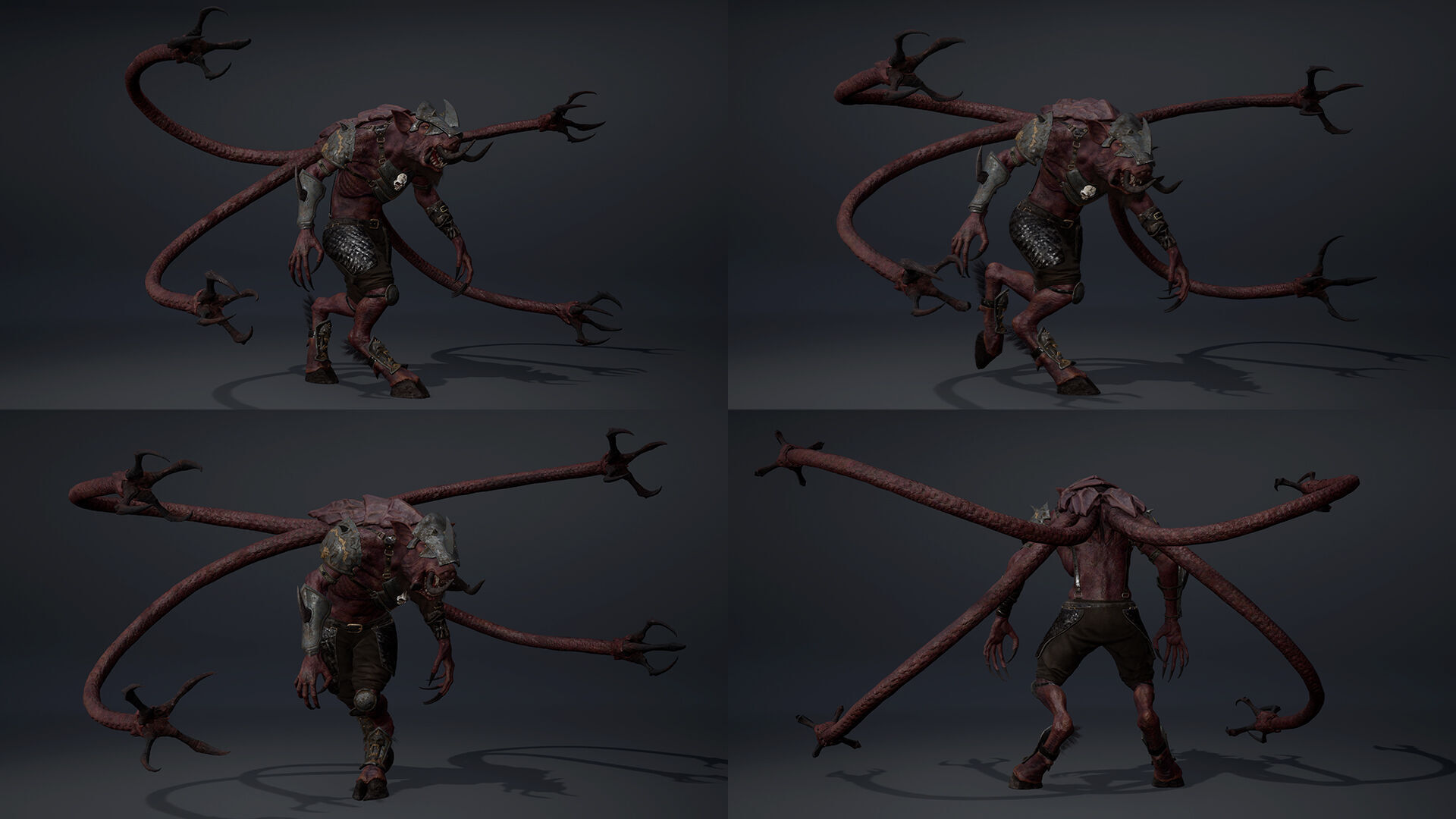 Swordman Swordman Tentacle Low-poly 3D model_15