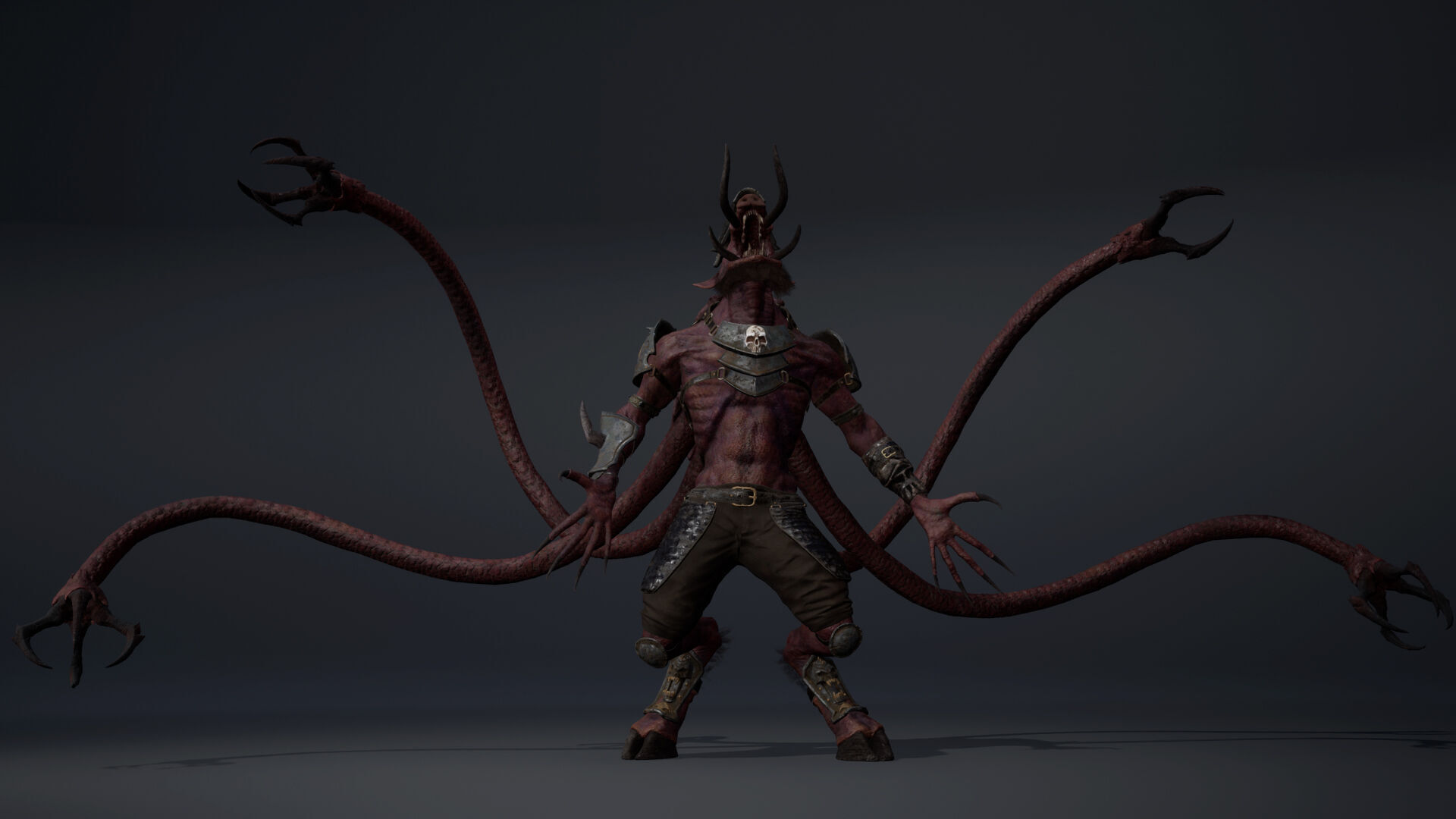 Swordman Swordman Tentacle Low-poly 3D model_16