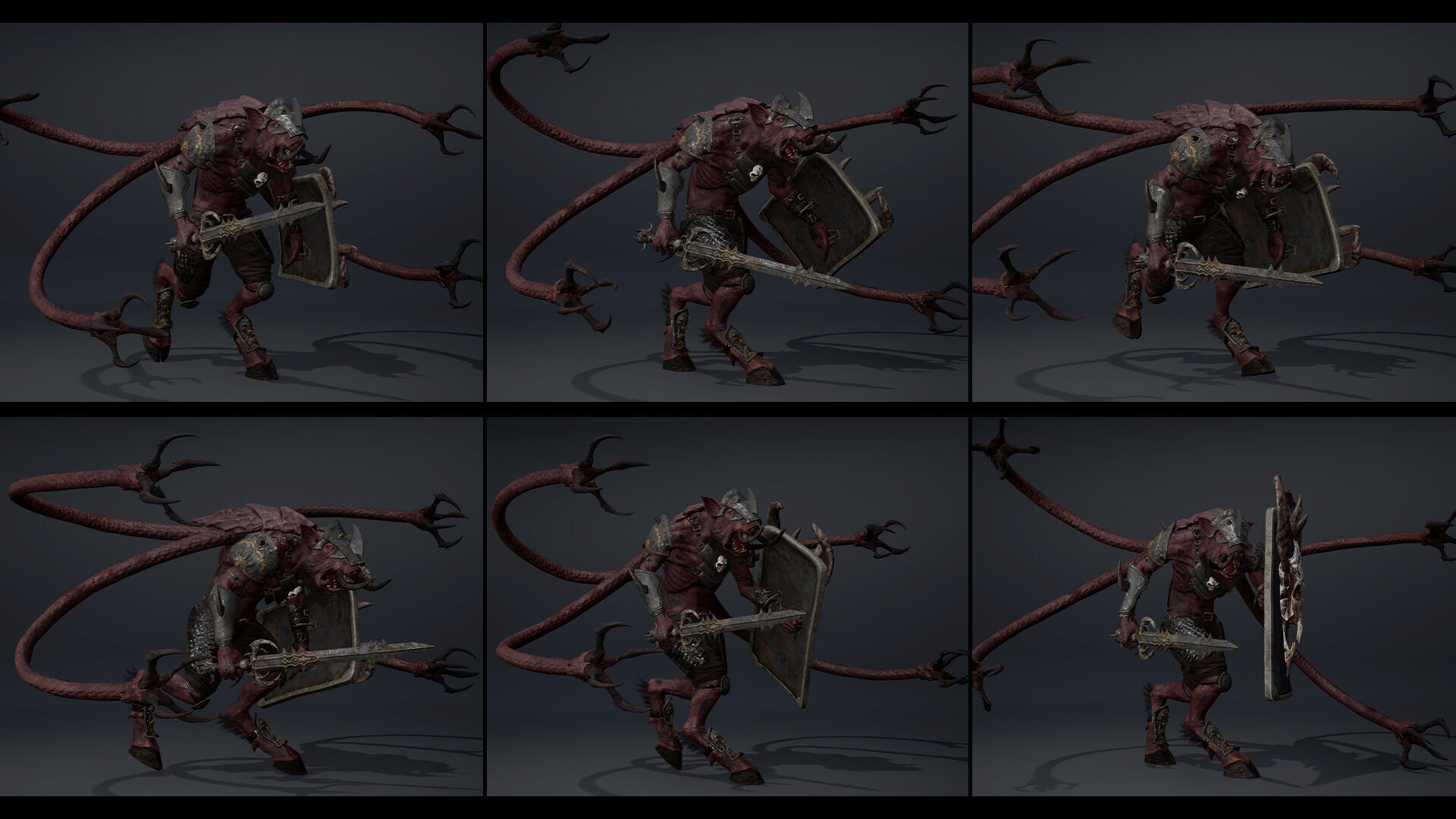 Swordman Swordman Tentacle Low-poly 3D model_14