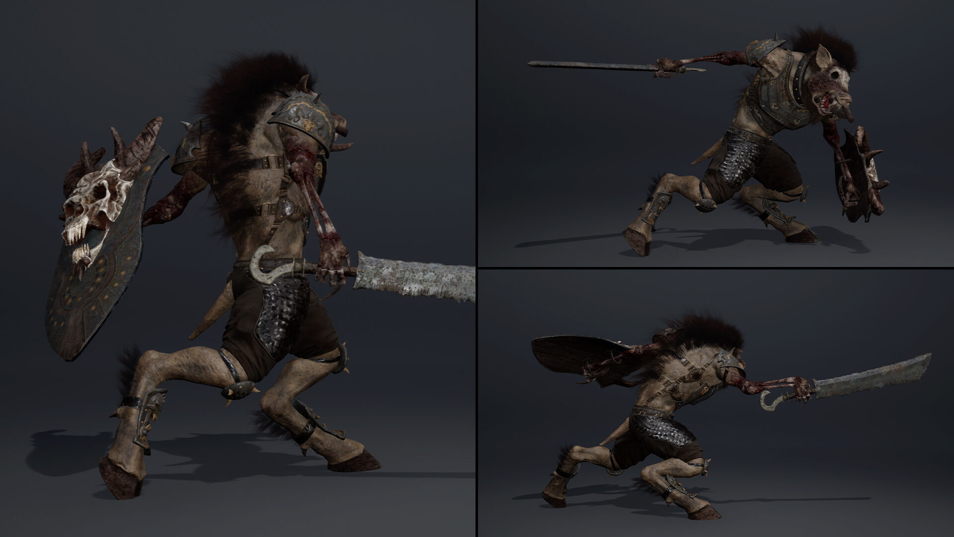 Thunder Swordman Damaged Low-poly 3D model_7