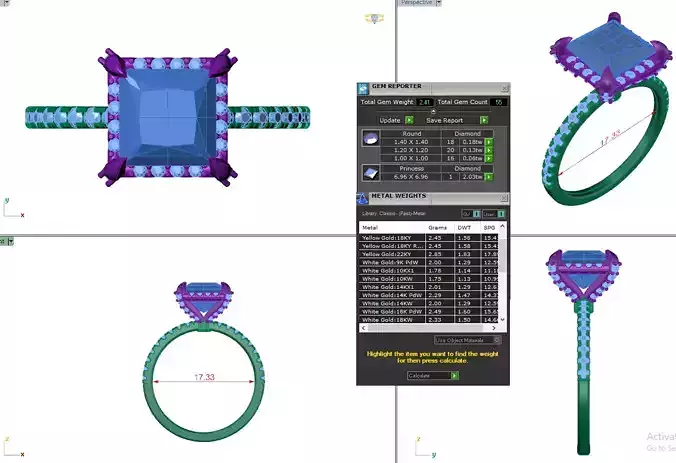 Classic Halo eternity band Square Diamond ring 