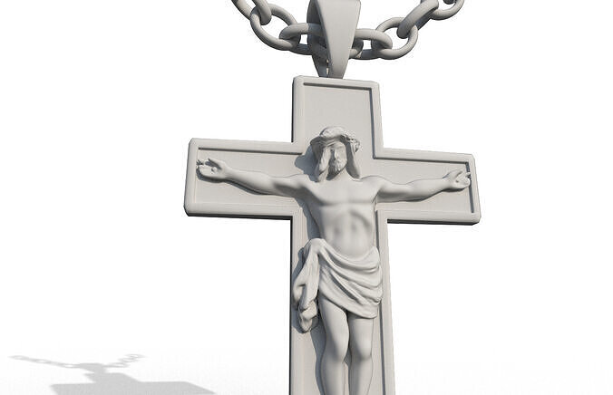 Jesus Cross Necklace Low-poly 3D print model