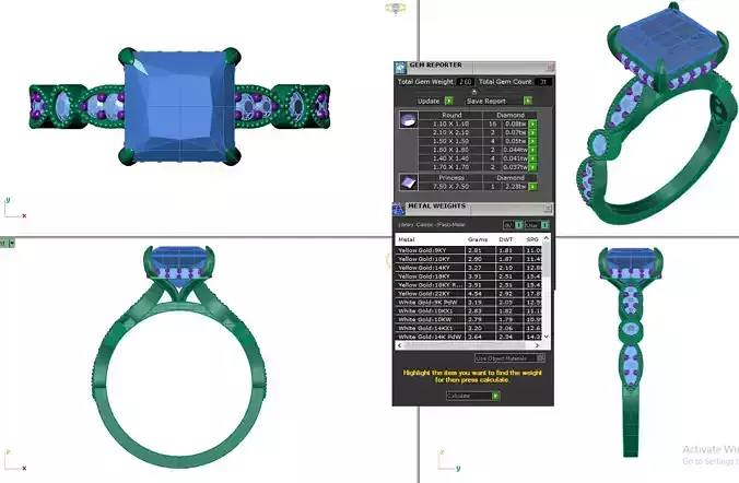 Classic filigree Solitaire  Square Diamond ring for engagement 