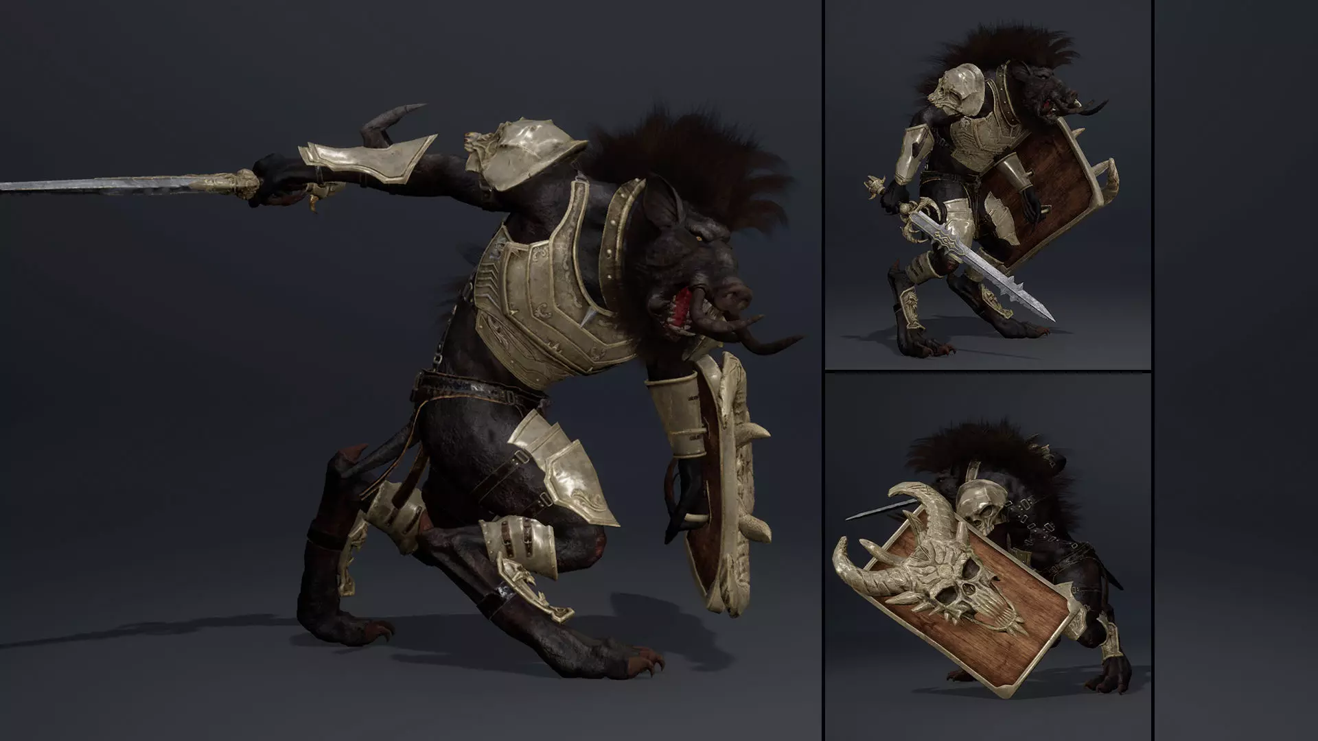 Thunder Swordman Arm1 Brutal Low-poly 3D model