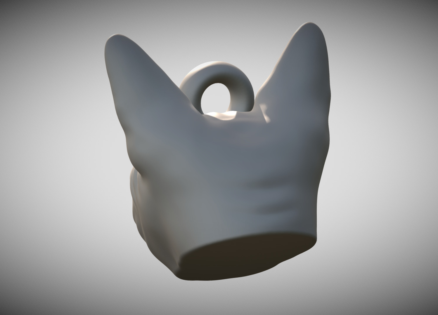 Sphynx cat head key ring for 3D printing 3D print model_3