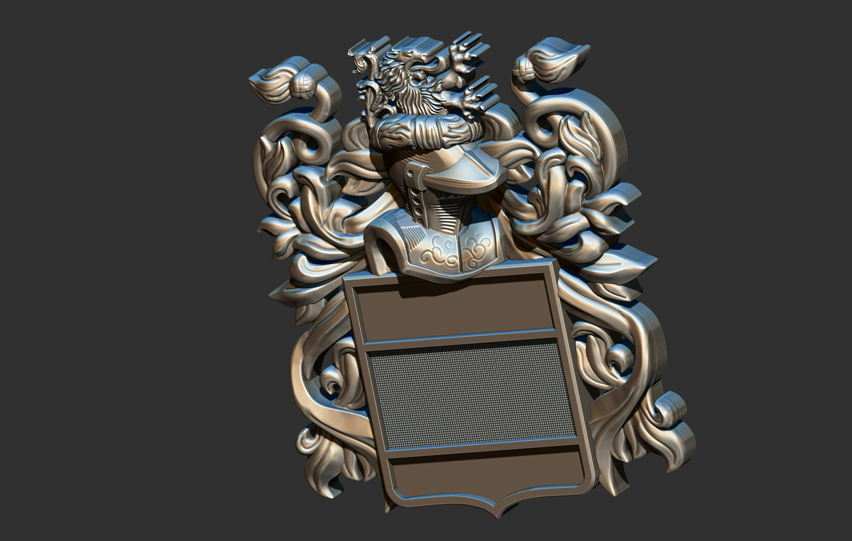 Coat of arms Lion Crest - Brasao  3D print model_2