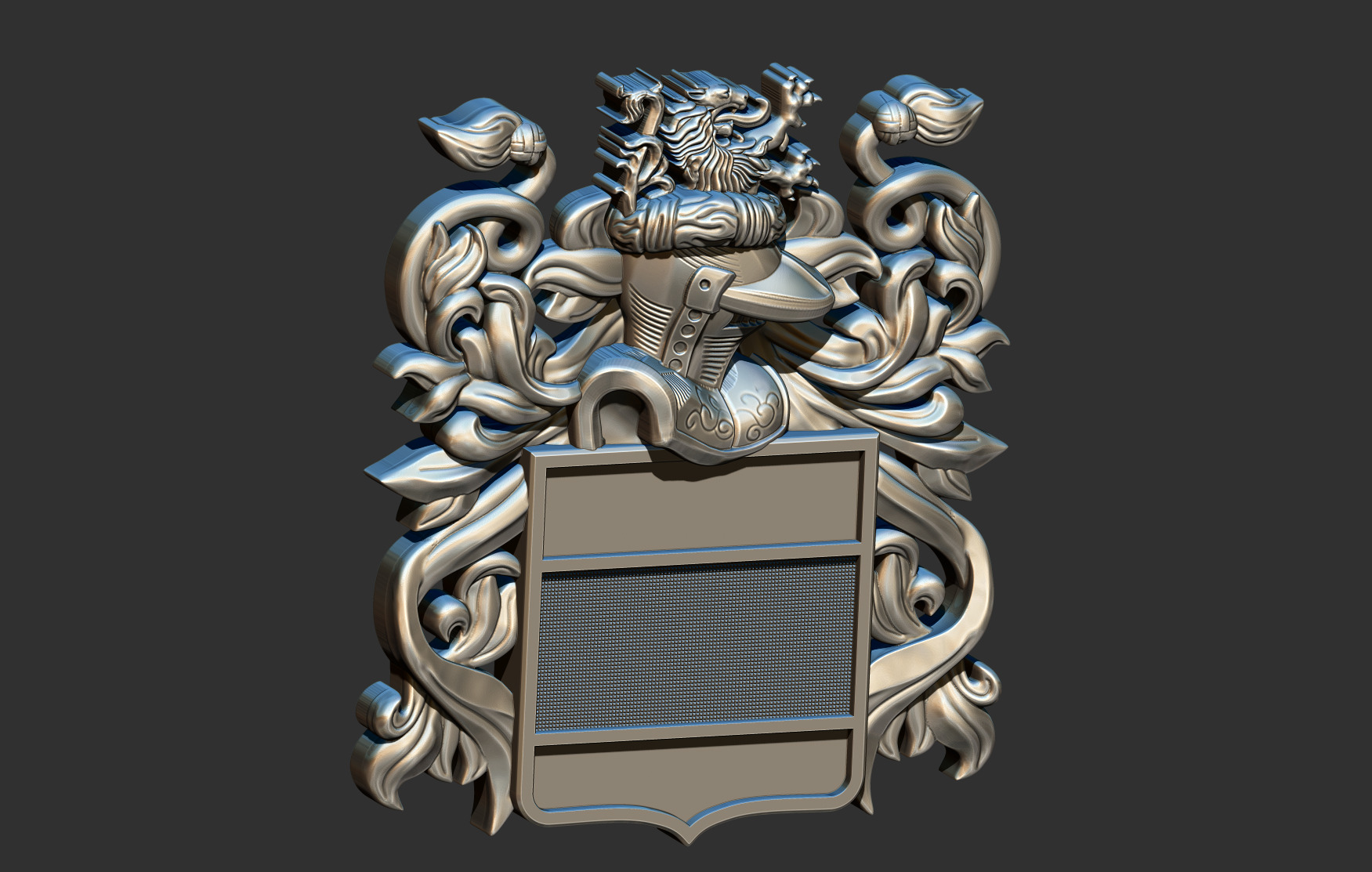 Coat of arms Lion Crest - Brasao  3D print model_5