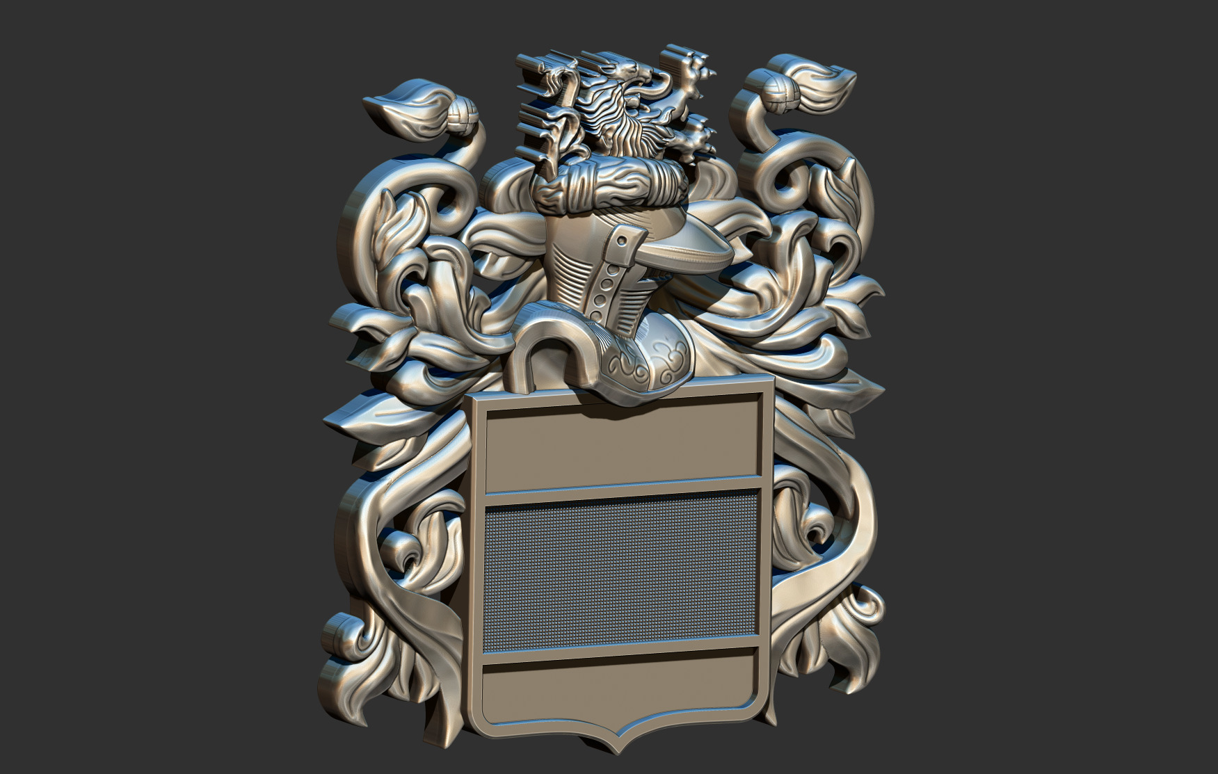 Coat of arms Lion Crest - Brasao  3D print model_4