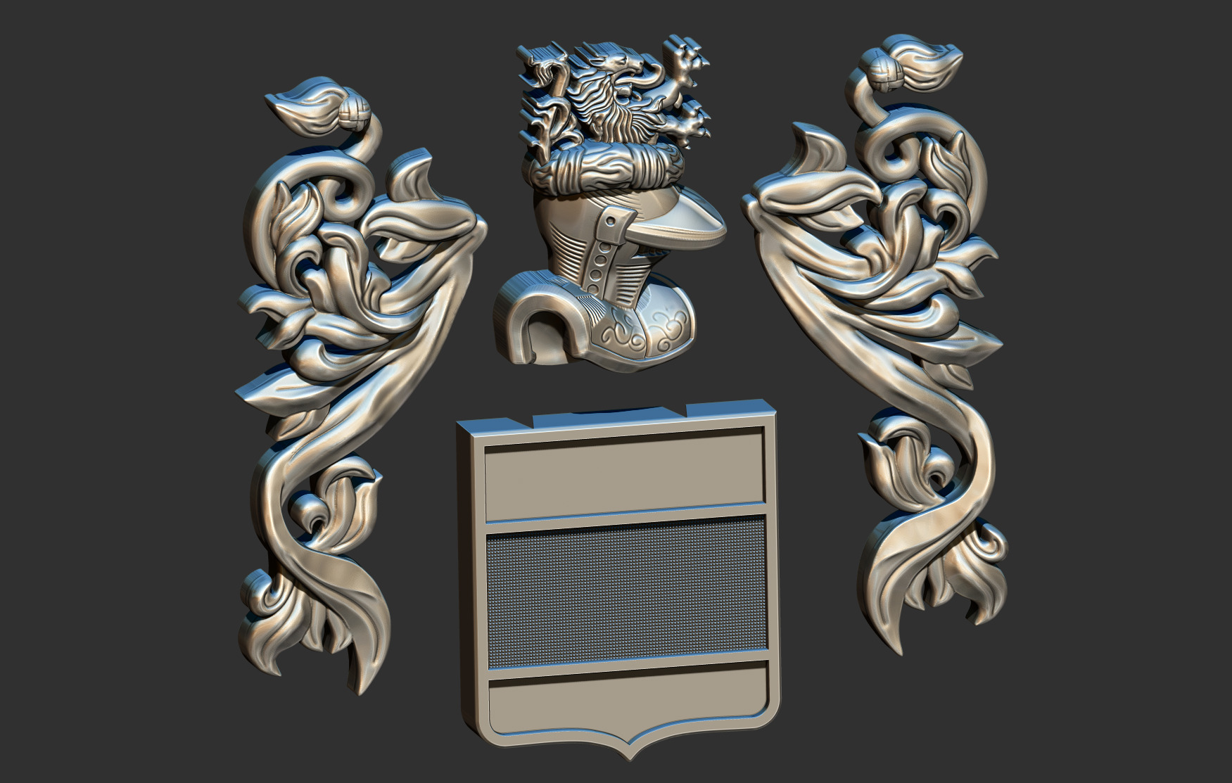 Coat of arms Lion Crest - Brasao  3D print model_1