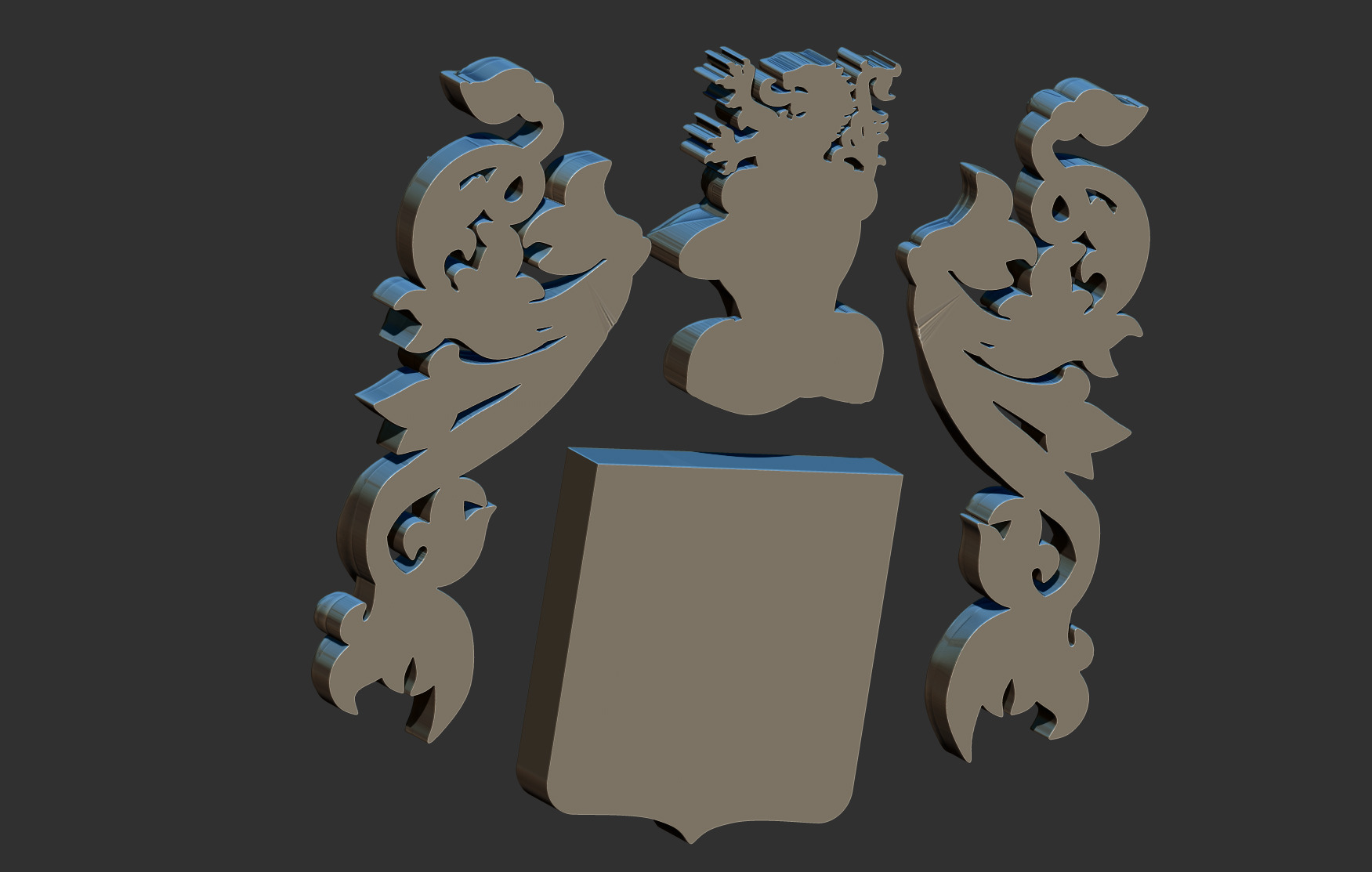 Coat of arms Lion Crest - Brasao  3D print model_6