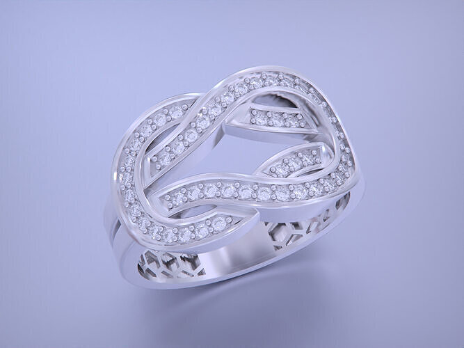 Infinity Crossover Jewelry Ring-5 Size  3D print model