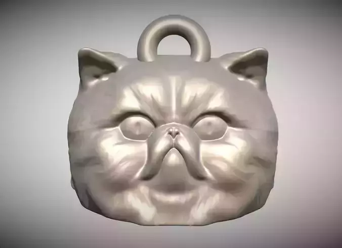 Persian cat head key ring for 3D printing 3D print model
