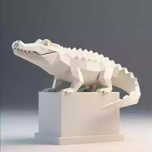 688  Low Poly Crocodile   Full Body 3D Model   creature