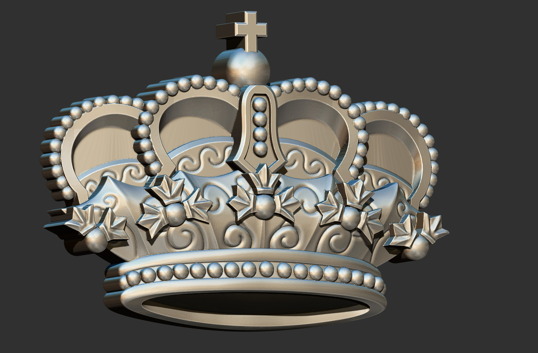 Crown Relief 3D print model_1