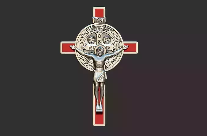 Saint Benedict Cross with Jesus - Cruz Sao Bento com Jesus  3D print model