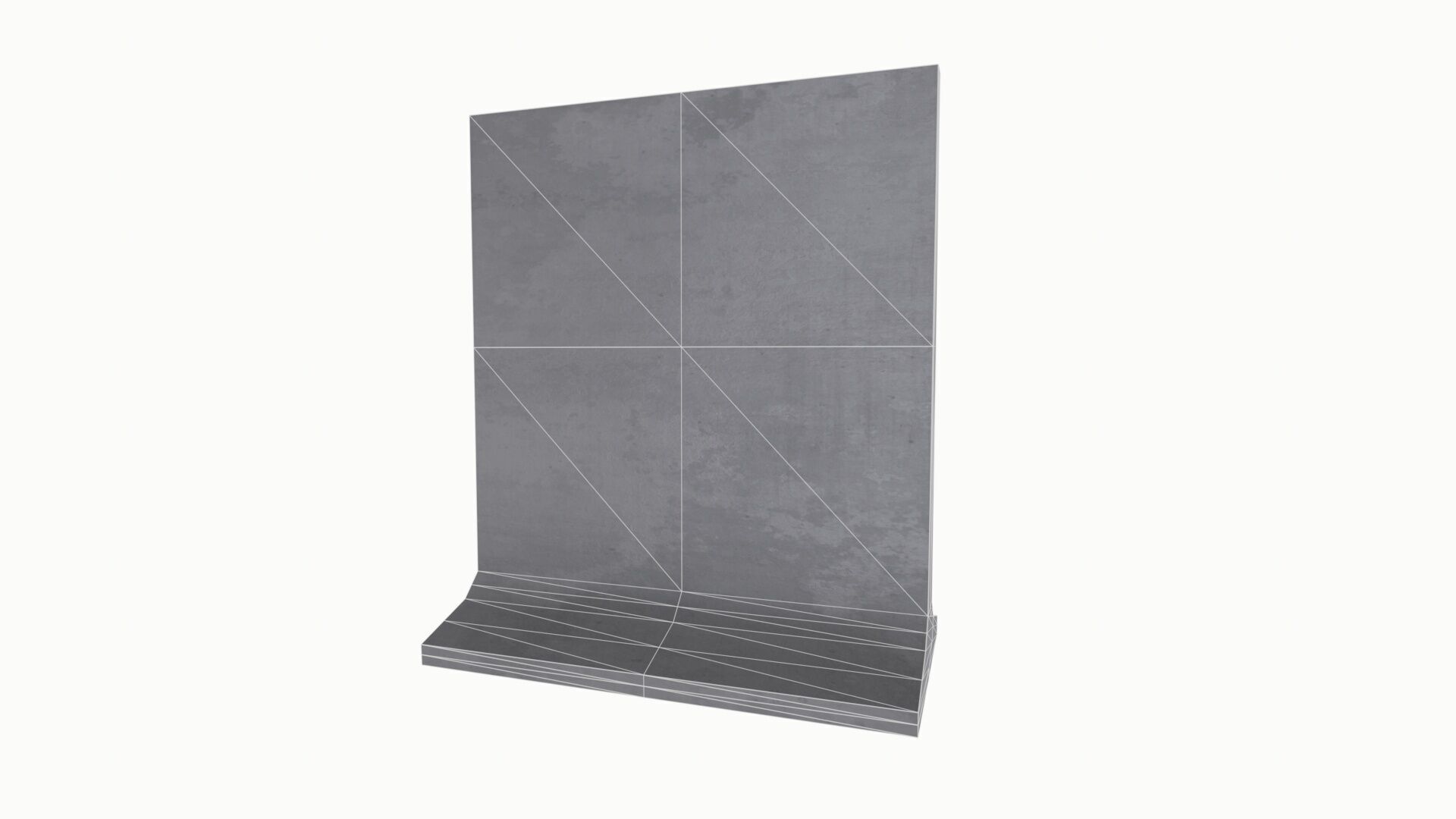 Concrete Barrier Low-poly 3D model_10