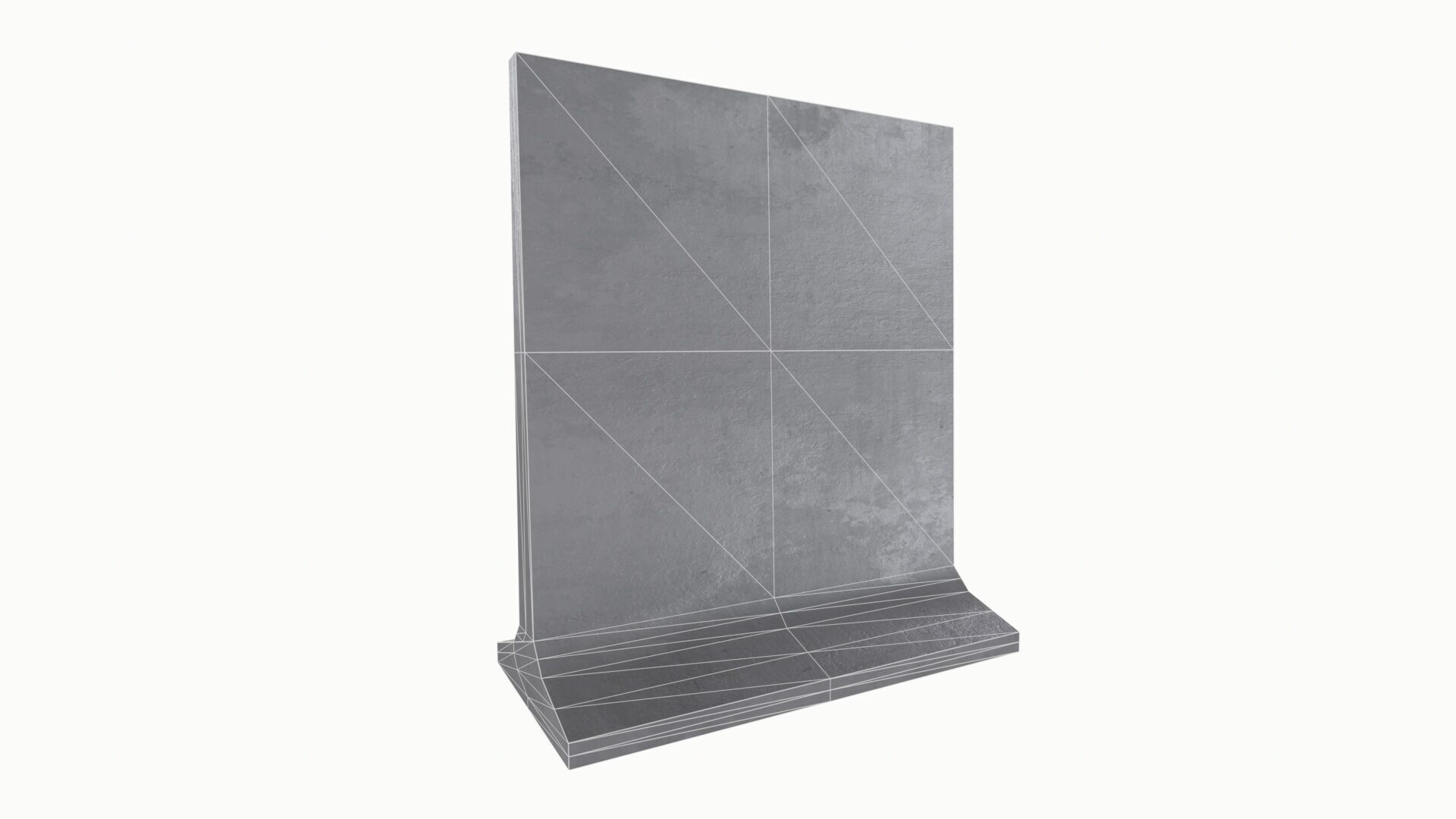 Concrete Barrier Low-poly 3D model_9