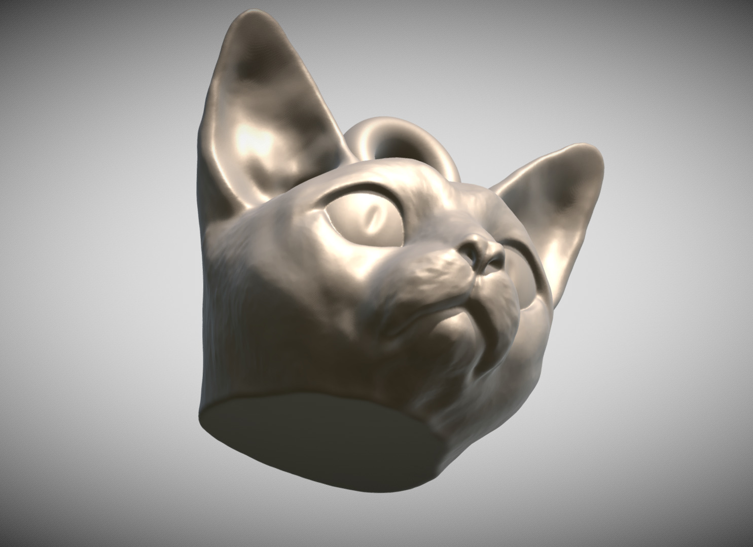 Devon Rex cat head key ring for 3D printing 3D print model_8