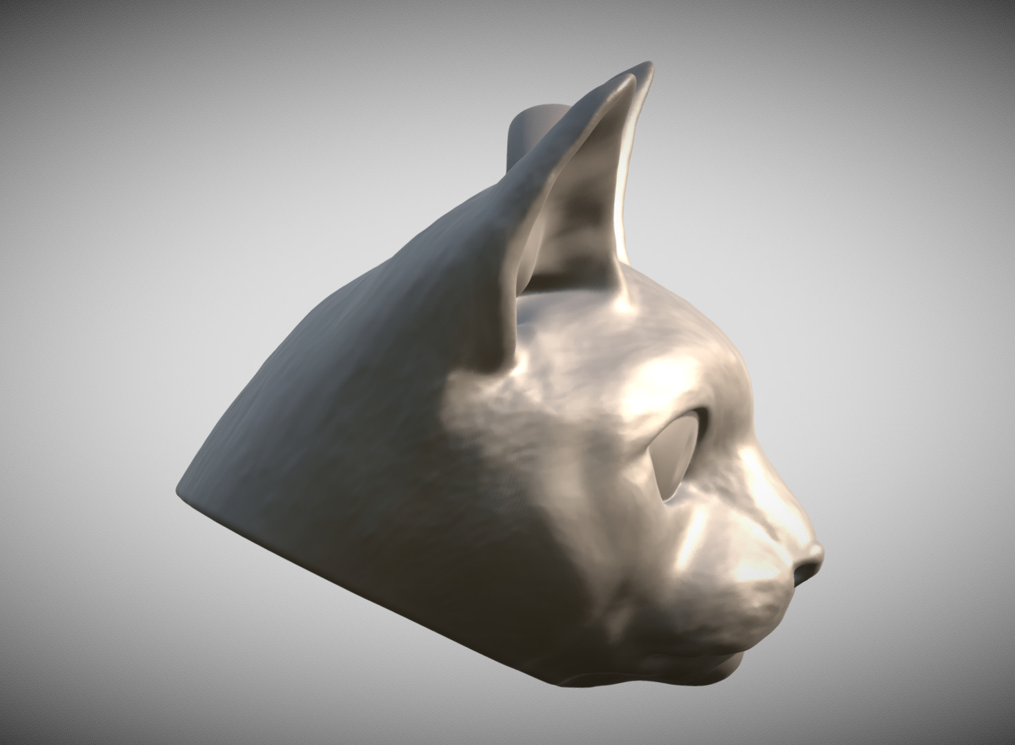 Devon Rex cat head key ring for 3D printing 3D print model_5