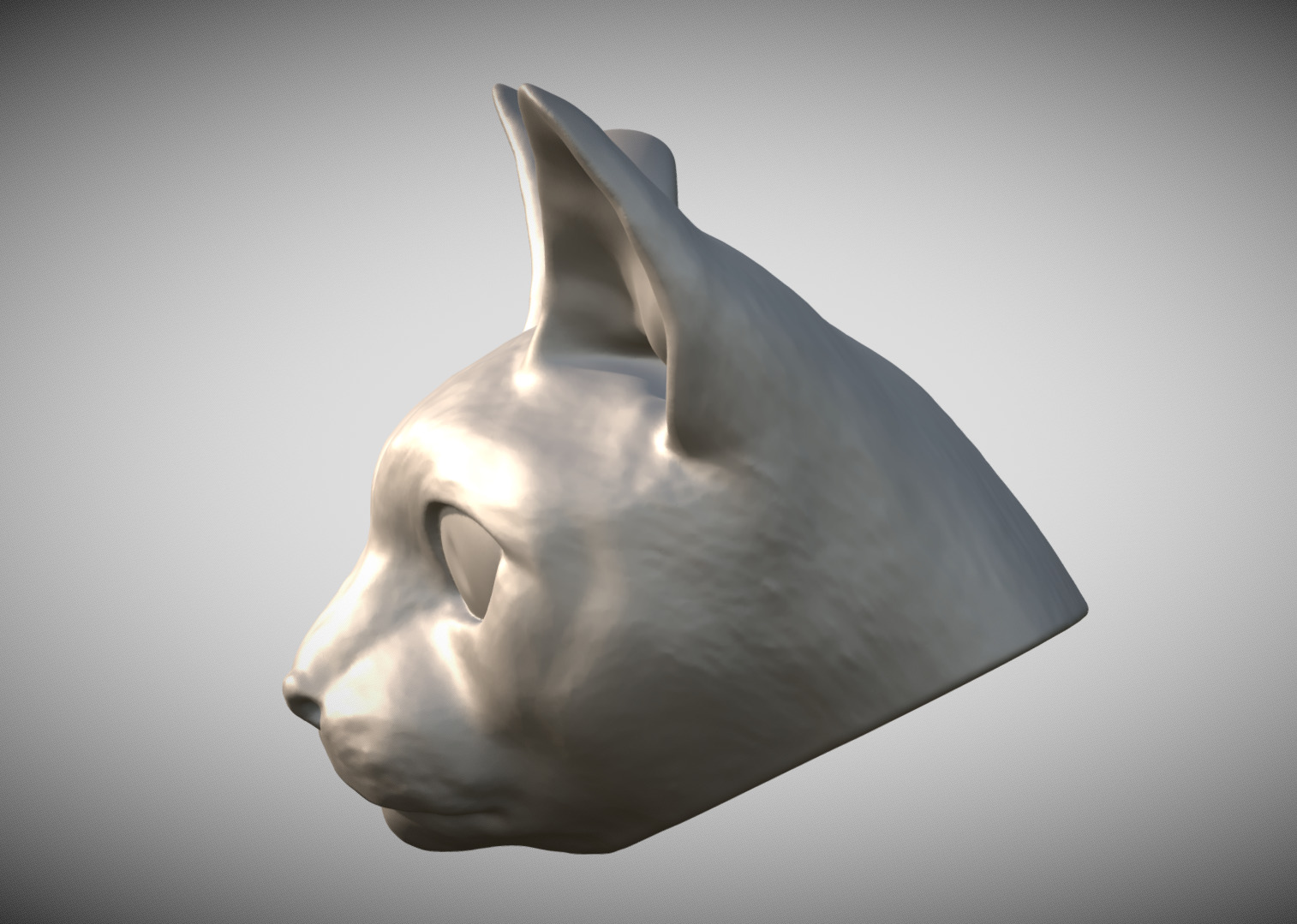 Devon Rex cat head key ring for 3D printing 3D print model_2