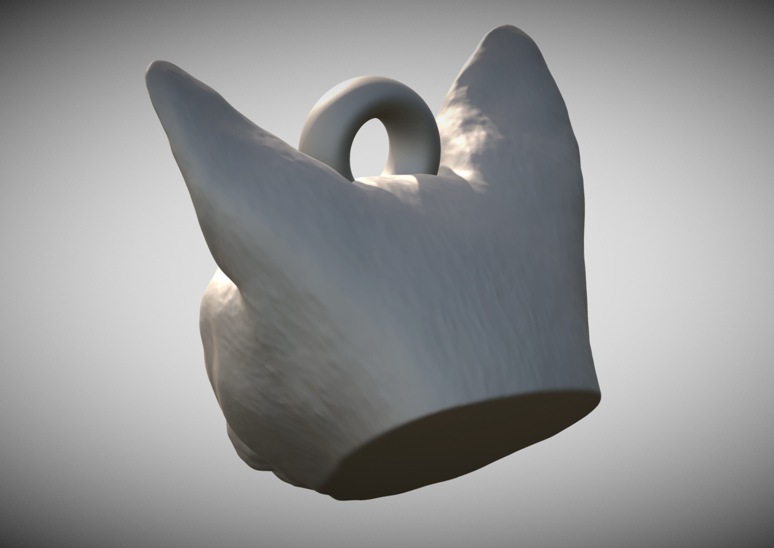 Devon Rex cat head key ring for 3D printing 3D print model_3