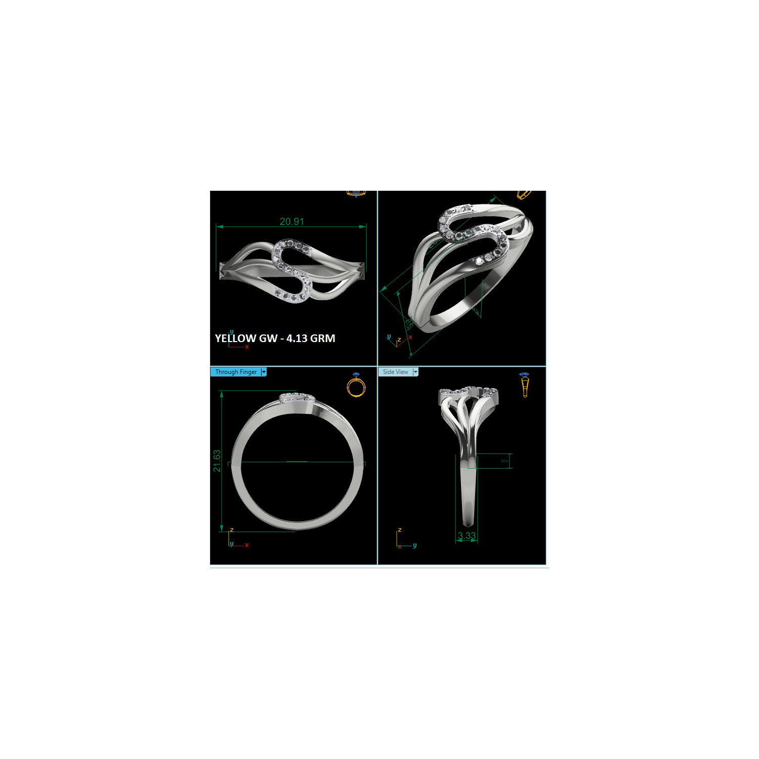  Women Ring Render 3dm STL MTL SLC JCD OBJ FBX Details 3D print model_23