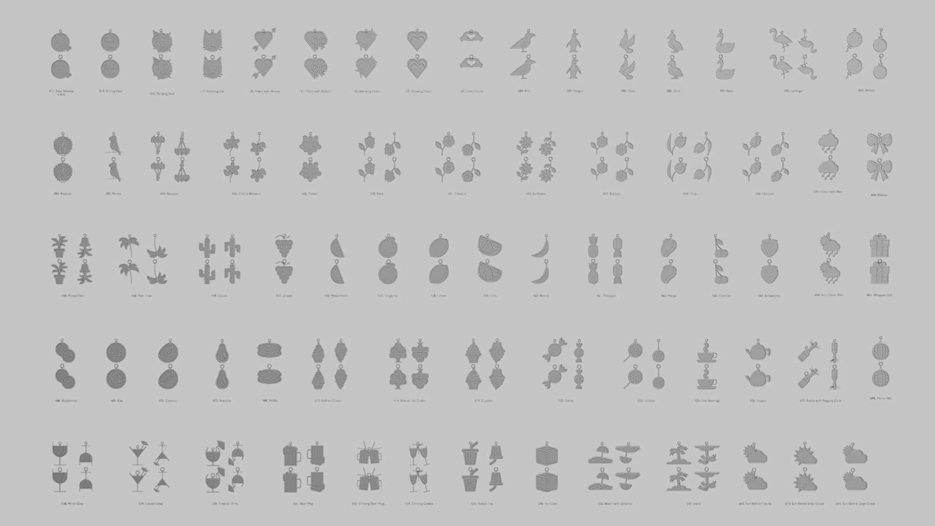 Summer Vibes Printable Pendant Set 3D print model_0