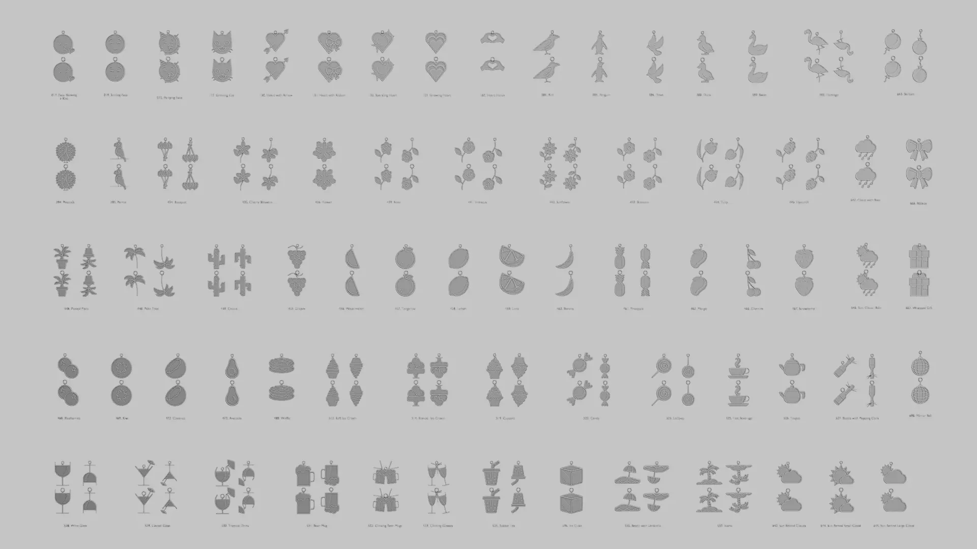 Summer Vibes Printable Pendant Set 3D print model_0